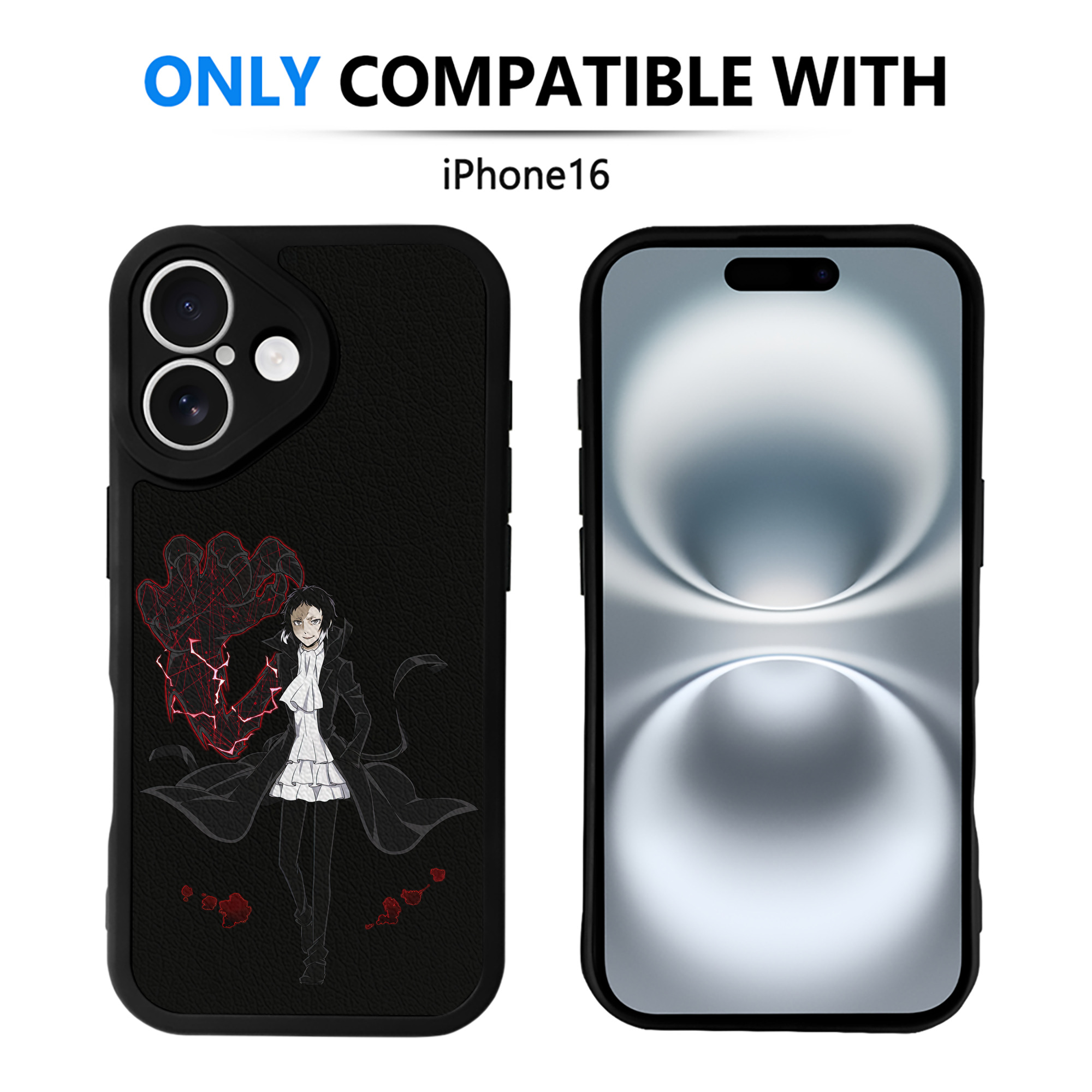 （画像用） 文豪ストレイドッグス Bungo Stray Dogs 【iPhone 16シリーズ対応】シリコンスマホケース（レザー調） 材質：シリコン